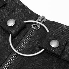 WQ-494 Punk fake two-pieces half skirt?-??Punk Rave Clothing