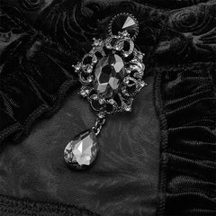 WT-622TCF Gorgeous Gothic Velvet Shadow Flower T-shirt?-??Punk Rave Clothing