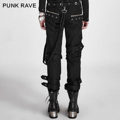 K-058 New Pattern Gentelman Loose Funky Tactical Leisure Punk Pants?-??Punk Rave Clothing