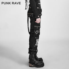 K-058 New Pattern Gentelman Loose Funky Tactical Leisure Punk Pants?-??Punk Rave Clothing