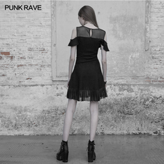 OPQ-336LQF Punk Rave Mesh stitching chiffon short dress?-??Punk Rave Clothing
