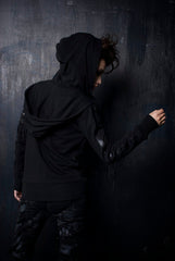 Y-198 Cool Zipper Line Out Leather Short Punk Jacket For Men?-??Punk Rave Clothing