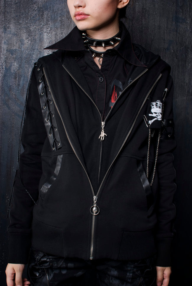 Y-198 Cool Zipper Line Out Leather Short Punk Jacket For Men?-??Punk Rave Clothing