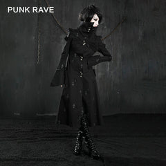 Y-209 Winter Ankle Length Long Gothic Trench Coats With High Neck?-??Punk Rave Clothing