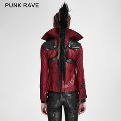 Y-254 Fashion Chinchilla Leather Punk Coat?-??Punk Rave Clothing