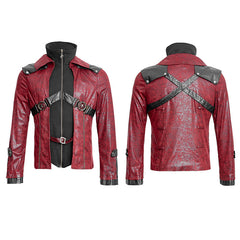 Y-254 Fashion Chinchilla Leather Punk Coat?-??Punk Rave Clothing