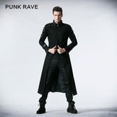 Y-318 black Handsome Down Long Gothic Trench Coats With High Collar?-??Punk Rave Clothing