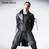 Popular Punk Rave Jacket Y-349 Studded Special Hot Fit Leather Long Gothic Coat For Men?-??Punk Rave Clothing