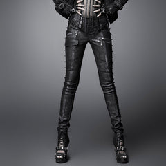 Sexy Women K-170 Special black And Copper Leather Punk Pants?-??Punk Rave Clothing