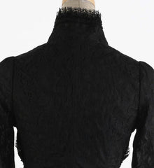 Y-357 Lace Embroidered Skinny High Collar Short Gothic Jackets?-??Punk Rave Clothing