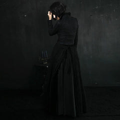 Y-357 Lace Embroidered Skinny High Collar Short Gothic Jackets?-??Punk Rave Clothing