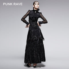 Y-361 Sexy Lady Lace Long Sleeve Design Translucent Gothic Shirt?-??Punk Rave Clothing