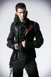 Y-362 Stylish Long Sleeve Gothic Jacket With Lotus Leaf Standing Collar?-??Punk Rave Clothing