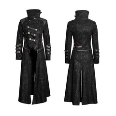 Y-364 black Winter High Collar Long Rock Punk Coat?-??Punk Rave Clothing