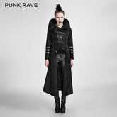 Y-364 black Winter High Collar Long Rock Punk Coat?-??Punk Rave Clothing