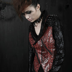 Y-369 Red And black Cool Special Design Punk Jacket For Men?-??Punk Rave Clothing