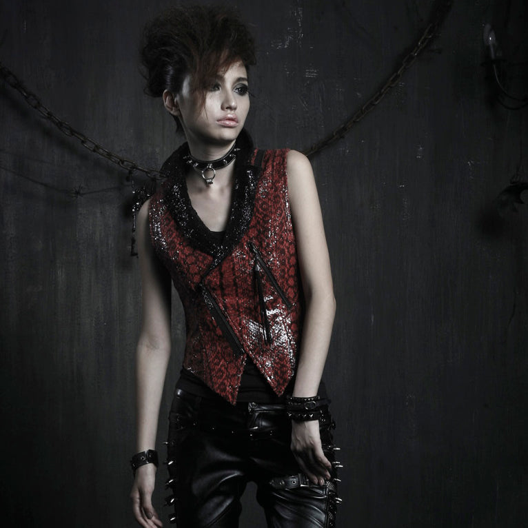 Y-369 Red And black Cool Special Design Punk Jacket For Men?-??Punk Rave Clothing