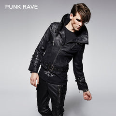 Y-370 Stylelish black Long Sleeve Leather Punk Jacket?-??Punk Rave Clothing