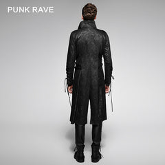 Y-376 Fashion Asymmetrical Long Sleeve Punk Jacket With High Neck For Men?-??Punk Rave Clothing