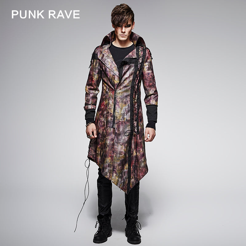 Y-388 Asymmetrical Hemline Gothic Trench Coats For Women?-??Punk Rave Clothing