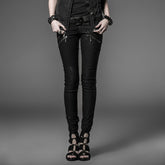 K-173 Sexy Dark Chain Printed black Long Women Punk Pants?-??Punk Rave Clothing