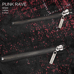 K-176 Women Plaid Material Gradual Changing Printing Long Punk Pants?-??Punk Rave Clothing