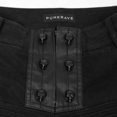 K-178 Elastic Straight With Skulls And Dark Printing Punk Pants?-??Punk Rave Clothing