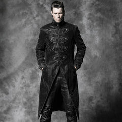 Y-462 Fashion Style black Long Windbreaker Punk Trench Coat?-??Punk Rave Clothing