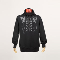 Y-467 black Long Sleeve Punk Hoodie With Printing Pattern For Men?-??Punk Rave Clothing