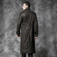 Y-480 Military Bronze Long Sleeve Punk Trench Coat With Metal Buttons?-??Punk Rave Clothing