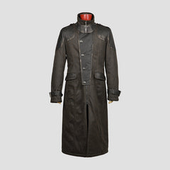 Y-480 Military Bronze Long Sleeve Punk Trench Coat With Metal Buttons?-??Punk Rave Clothing