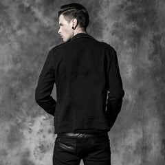 Y-488 black Gentleman Jean Punk Coat With Zip On Sleeves?-??Punk Rave Clothing