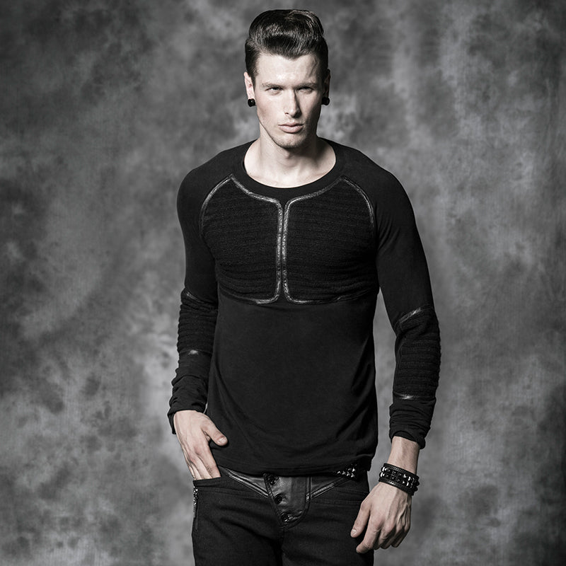Y-490 Close-fitting Type Version Punk Shirts With Round Neck For Men?-??Punk Rave Clothing