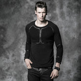 Y-490 Close-fitting Type Version Punk Shirts With Round Neck For Men?-??Punk Rave Clothing