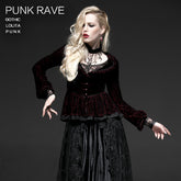 Y-497 Two-tone Plain Flocking Mesh Long-sleeve Gothic Jacket?-??Punk Rave Clothing