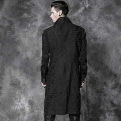 Y-505 black Sleeveless Long Gothic Trench Coats With Rose Pattern?-??Punk Rave Clothing