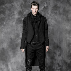 Y-505 black Sleeveless Long Gothic Trench Coats With Rose Pattern?-??Punk Rave Clothing