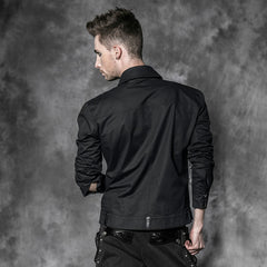 Y-509 black Lace On Shoulders Formal Long Sleeve Punk Shirts For Men?-??Punk Rave Clothing