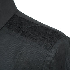 Y-509 black Lace On Shoulders Formal Long Sleeve Punk Shirts For Men?-??Punk Rave Clothing