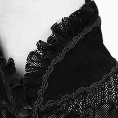 Y-512 Translucent Sexy Mesh Lace Gothic Jacket With High Collar For Women?-??Punk Rave Clothing