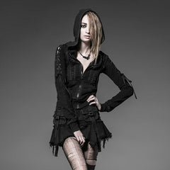 Y-514 Hot Sale Sexy Back Oversized Hooded Punk Coat?-??Punk Rave Clothing