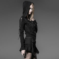 Y-514 Hot Sale Sexy Back Oversized Hooded Punk Coat?-??Punk Rave Clothing