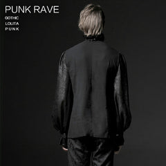 Y-522 Fashion black Soft Gothic Shirt With High Stand Collar For Men?-??Punk Rave Clothing