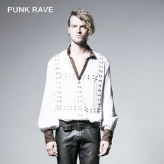 Y-526 Translucent Cotton Long Sleeve Punk Shirts For Men?-??Punk Rave Clothing