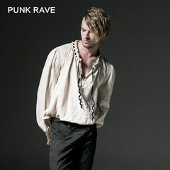 Y-531 Western Style Long Sleeve Loose Gothic Shirt With Lace Collar?-??Punk Rave Clothing