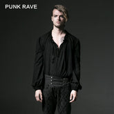 Y-531 Western Style Long Sleeve Loose Gothic Shirt With Lace Collar?-??Punk Rave Clothing