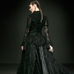 Y-536 Translucent Romantic Lace Long Speaker Sleeve Gothic Shirt?-??Punk Rave Clothing