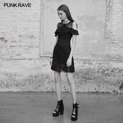 OPQ-336LQF Punk Rave Mesh stitching chiffon short dress?-??Punk Rave Clothing