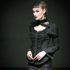 Y-538 black Lace Long Bell Sleeves Gothic Dress?-??Punk Rave Clothing