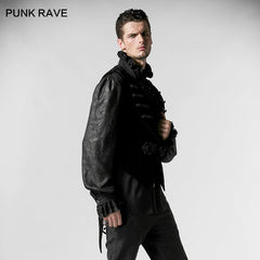 Y-539 Vintage Long Sleeve Gothic vest With High Neck For Men?-??Punk Rave Clothing